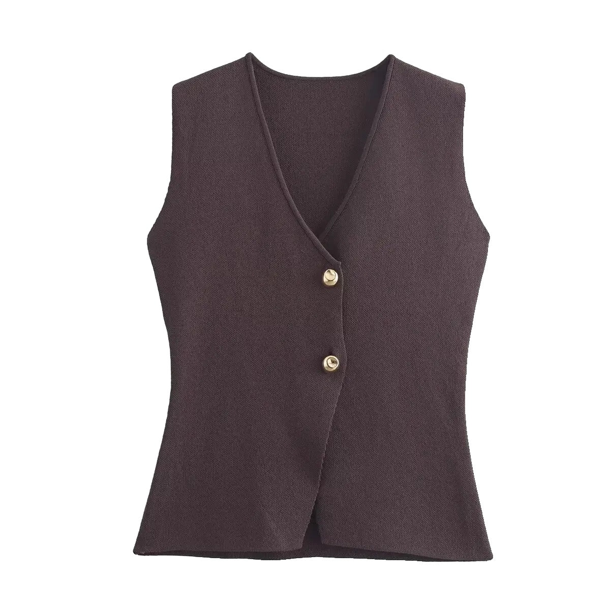 Variant image for Damen Strickweste Beige Größe M Baumwolle mit Goldknöpfen für Herbstmode-8