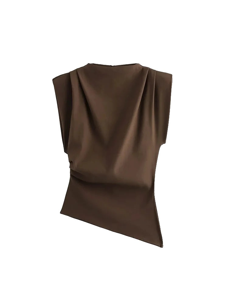 Variant image for Damen Top Schwarz Größe M Polyester Asymmetrisches Design-11