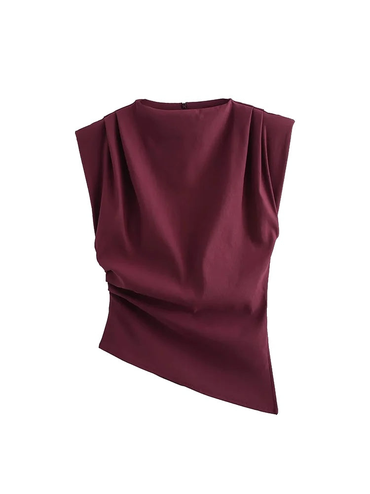 Variant image for Damen Top Schwarz Größe M Polyester Asymmetrisches Design-2