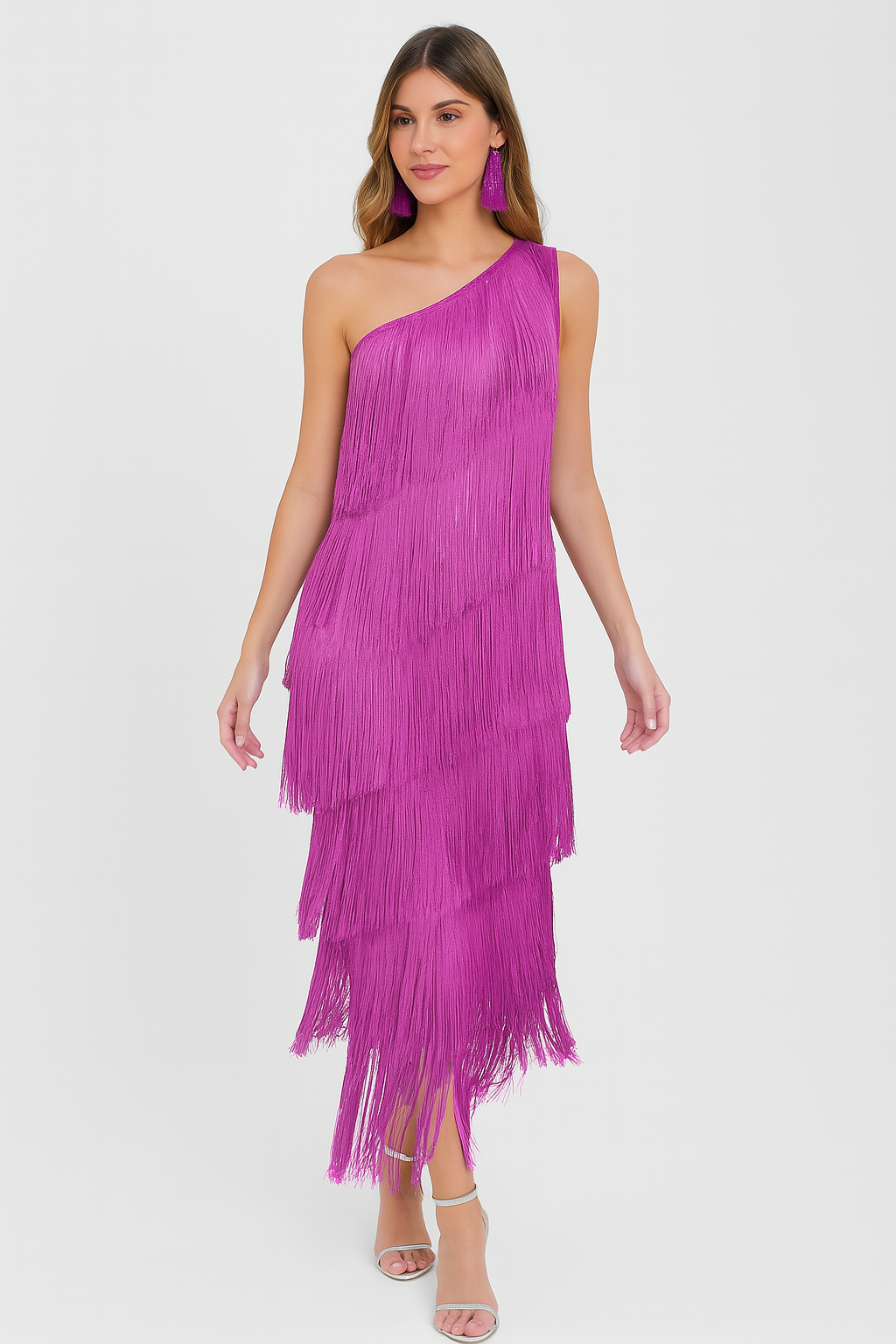 NAYELI - ELEGANTES UND SEXY ASYMMETRISCHES FRANSENKLEID FÜR DAMEN