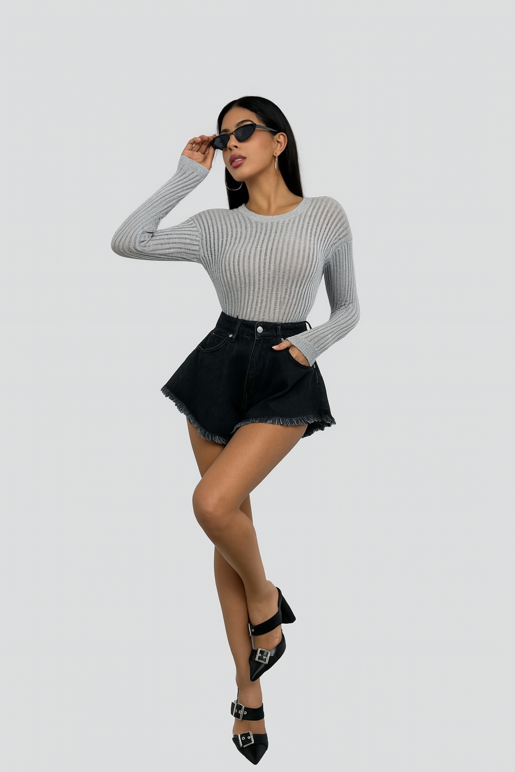 LEONA BLUSE – DAMENBLUSE MIT TRANSPARENTER STRUKTUR ELEGANZ MIT LANGEN ÄRMELN