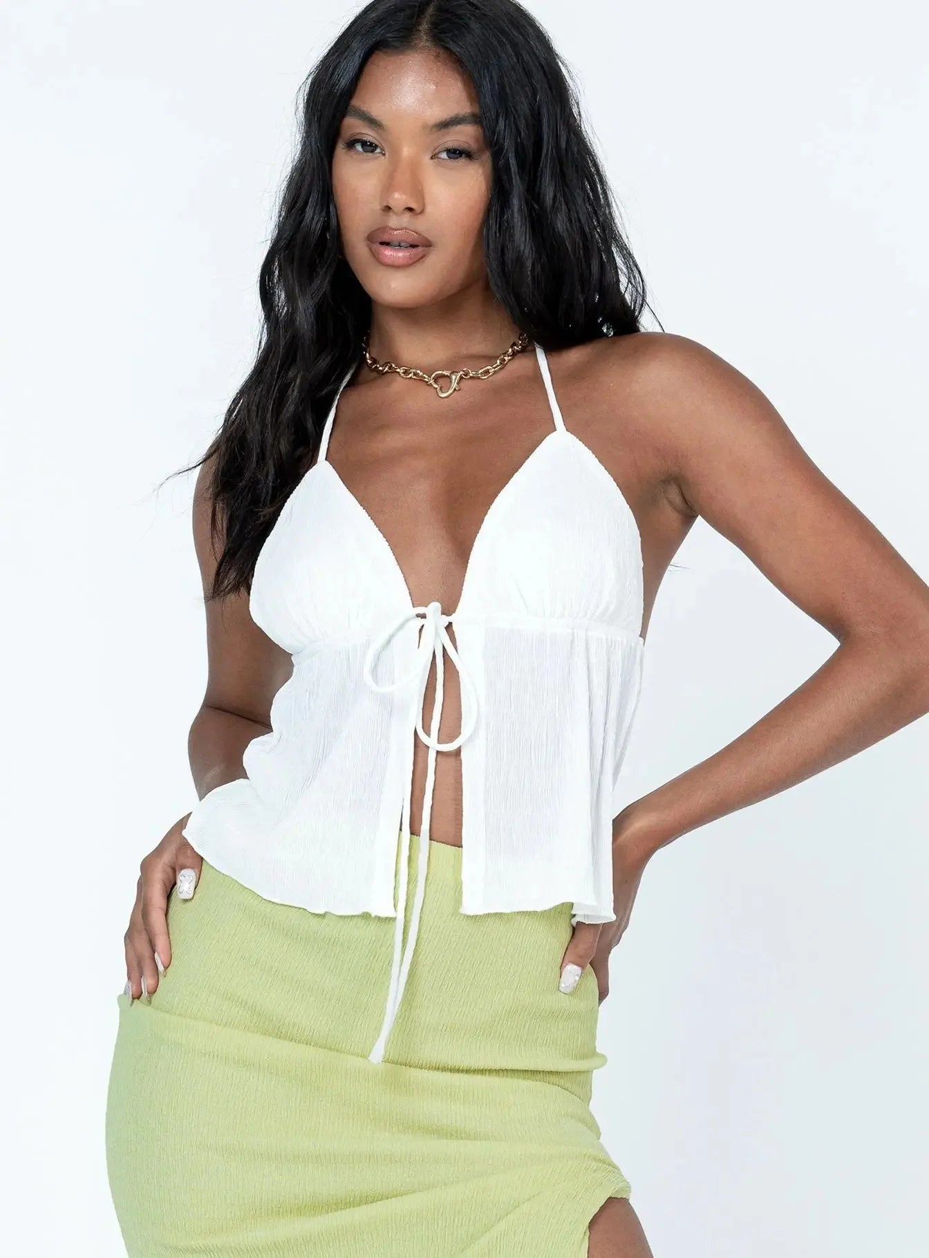 2023 Frühlings Sommer Neue Frauenkleidung sexy Kordelkordel Tank Top European American Style Polyester Fasertank Top 10
