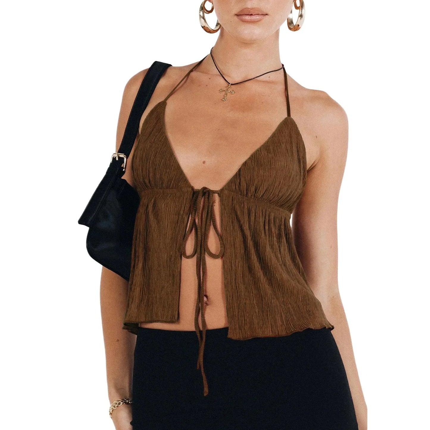 2023 Frühlings Sommer Neue Frauenkleidung sexy Kordelkordel Tank Top European American Style Polyester Fasertank Top 11