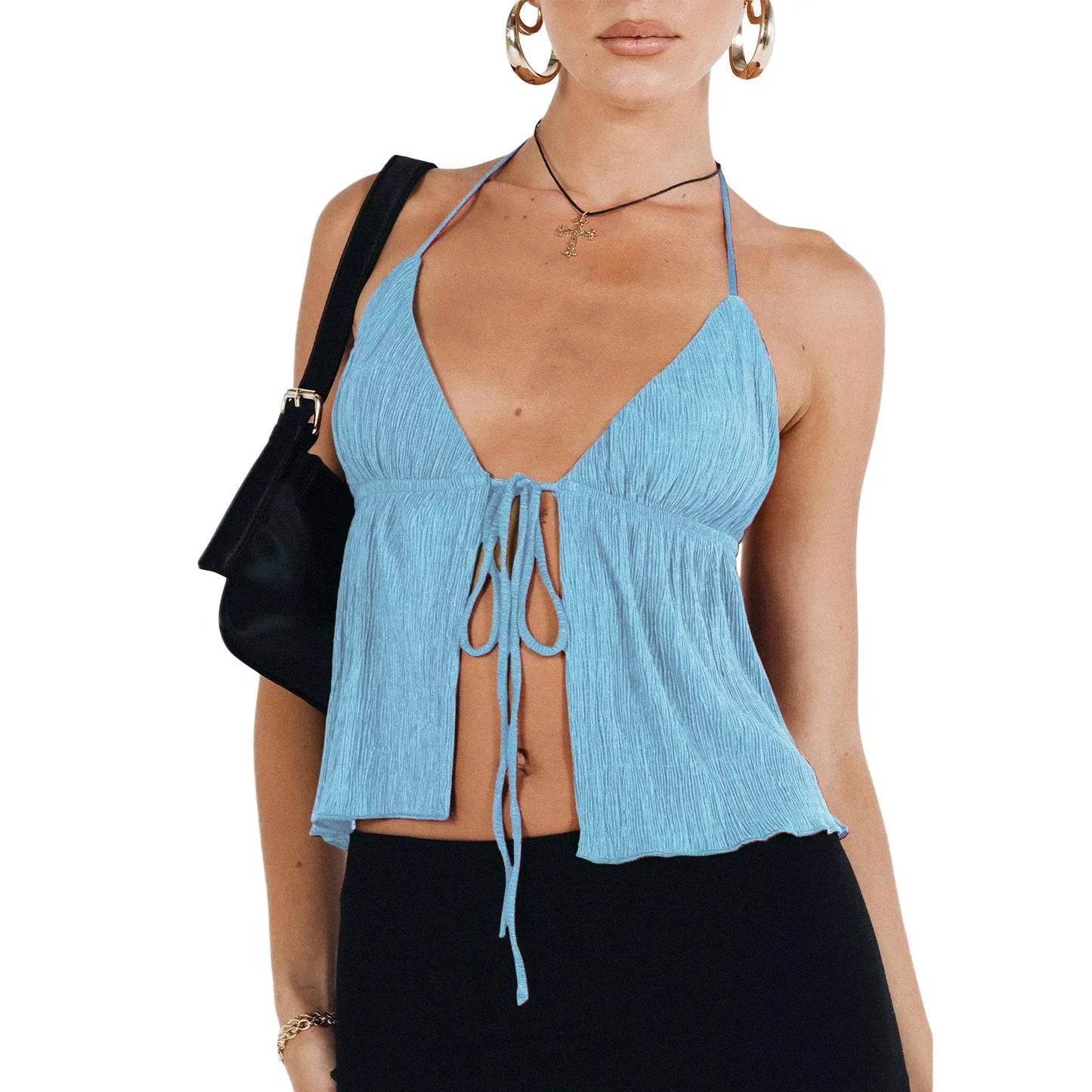 2023 Frühlings Sommer Neue Frauenkleidung sexy Kordelkordel Tank Top European American Style Polyester Fasertank Top 8
