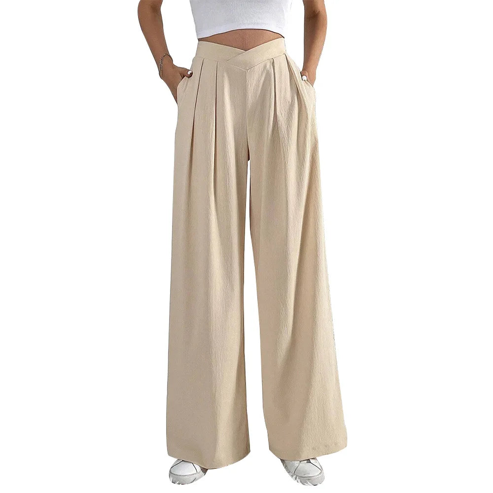 LORENA WEITE STOFFHOSE MIT HIGH-WAIST UND FALTENDETAIL