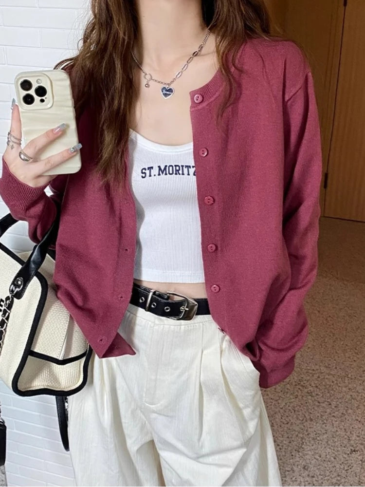 ALAMEDA STRICKJACKE LOCKERER FIT MIT KNÖPFEN UND V-AUSSCHNITT