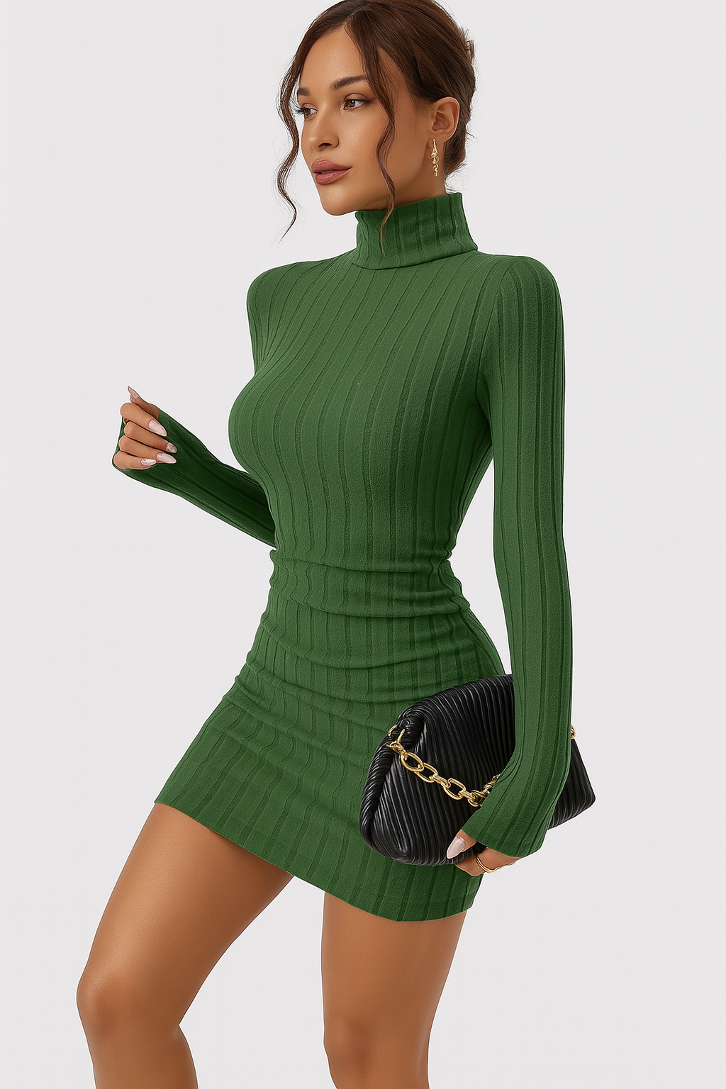 NAYELI – DAMEN-STRICKPULLOVER MIT LANGARM UND STEHKRAGEN FÜR ELEGANTE ANLÄSSE UND DEN ALLTAG