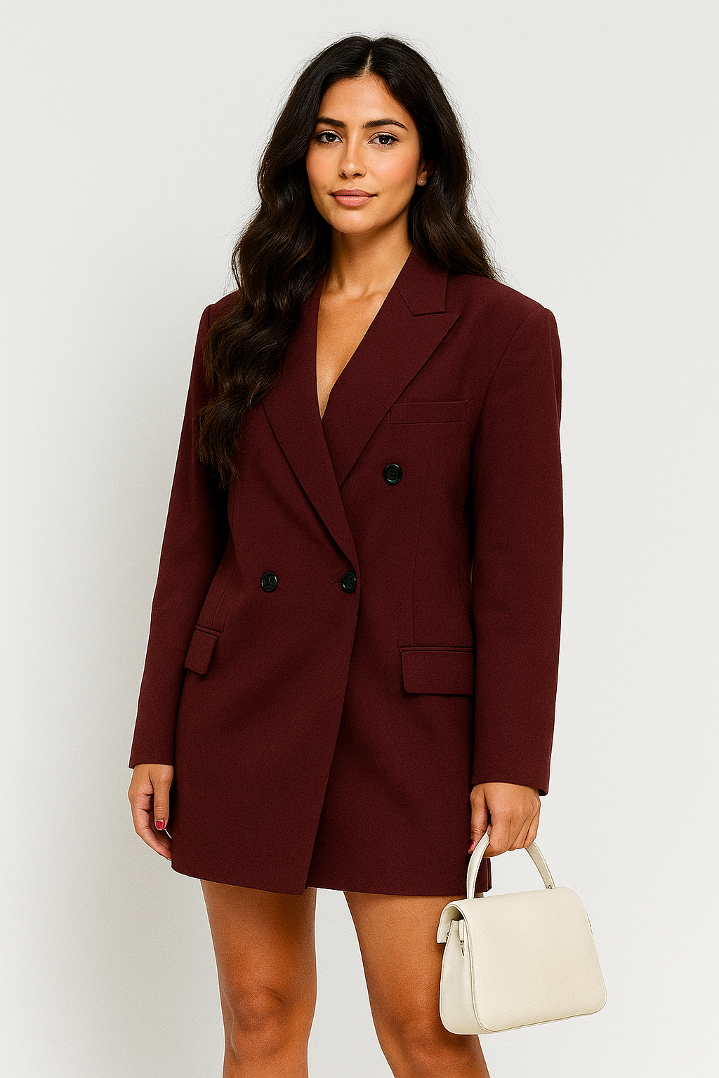 VIVIENNE – OVERSIZED BLAZER IN BURGUNDERROT