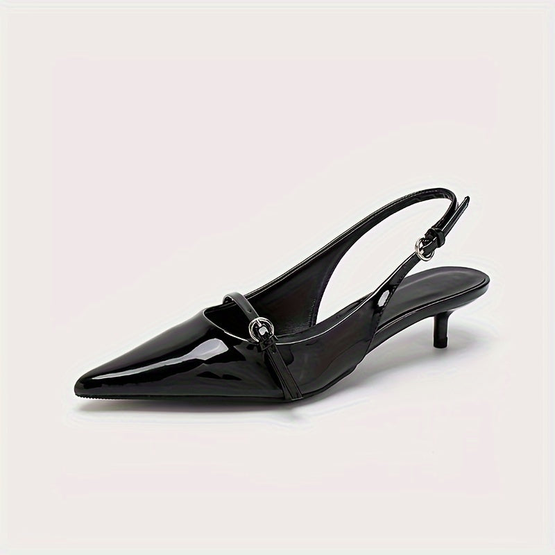 ELISA – SPITZ ZULAUFENDE SLINGBACK-PUMPS MIT KITTEN HEEL