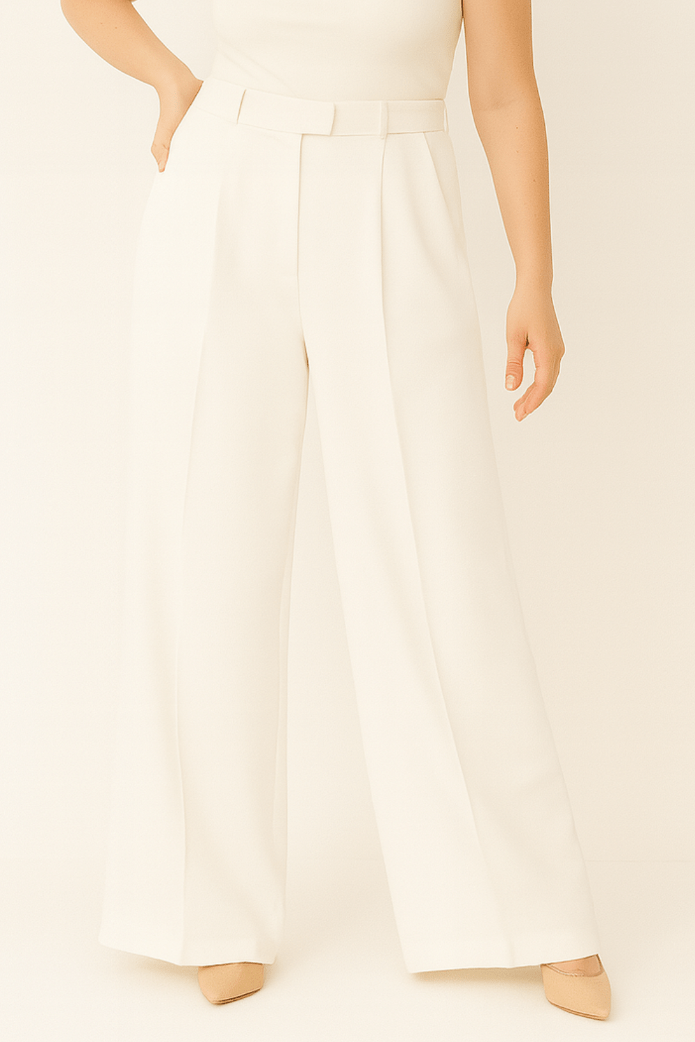ADA ANZUGHHOSE MIT WEITEM BEIN UND BUNDFALTEN