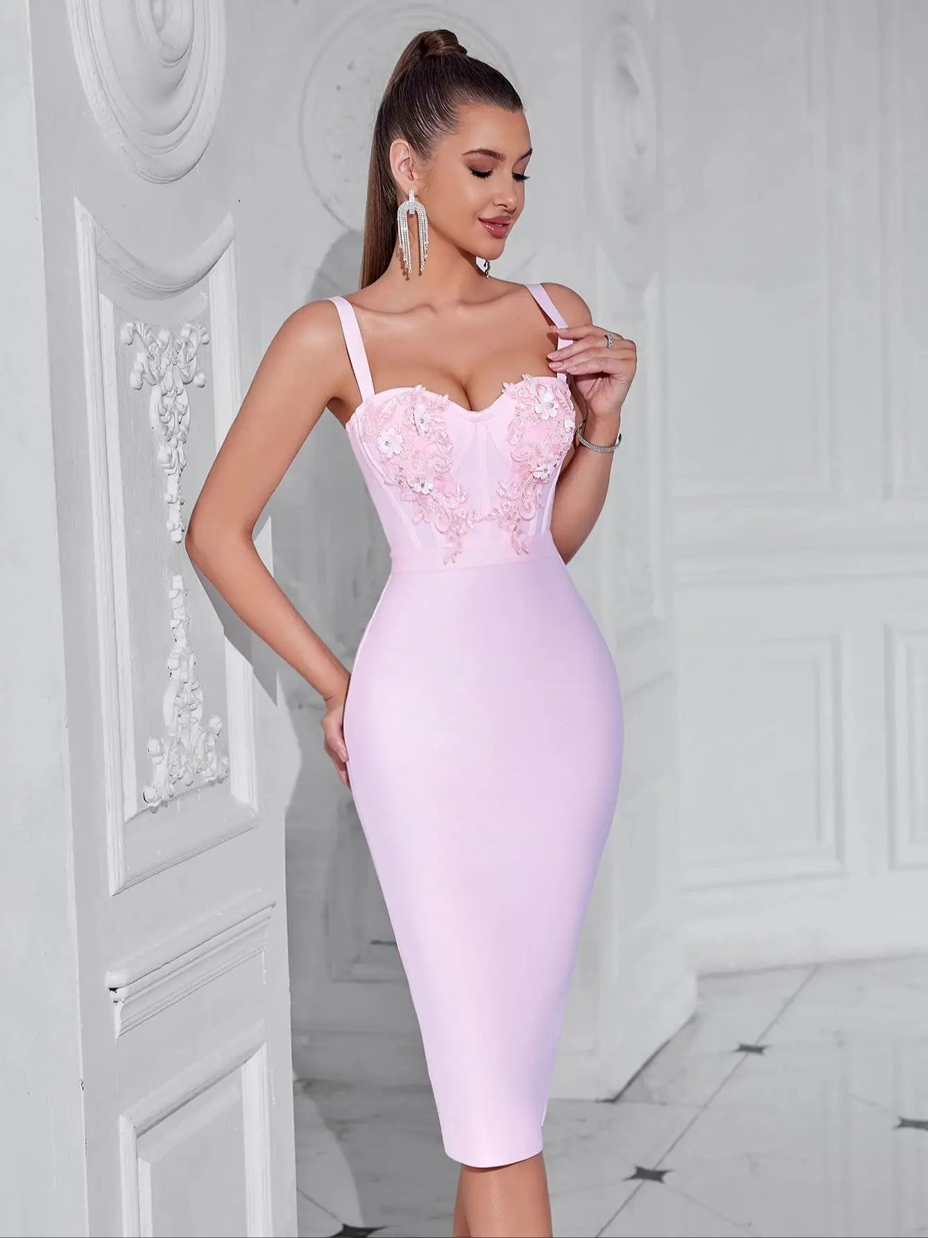 Adyce 2024 Neue Sommer Spaghetti -Straße Verbandskleid für Frauen sexy ärmellose Abendstickte Nachtpartykleider Vestidos 7