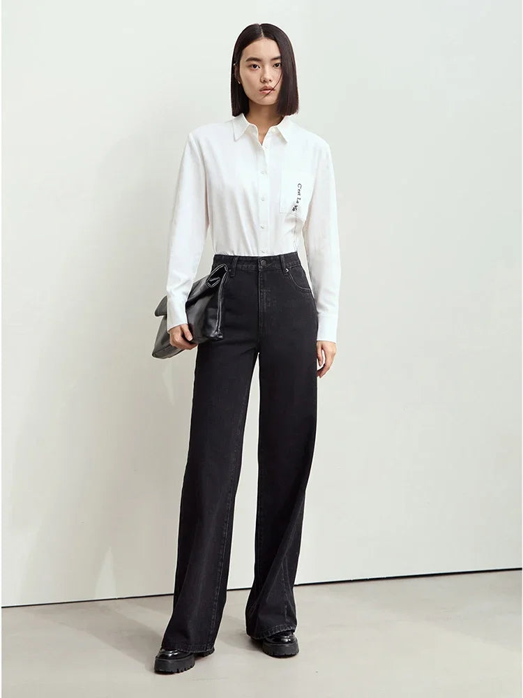 MILANO DENIMHOSE GERADE GESCHNITTEN IM MINIMAL STYLE MIT HIGH WAIST