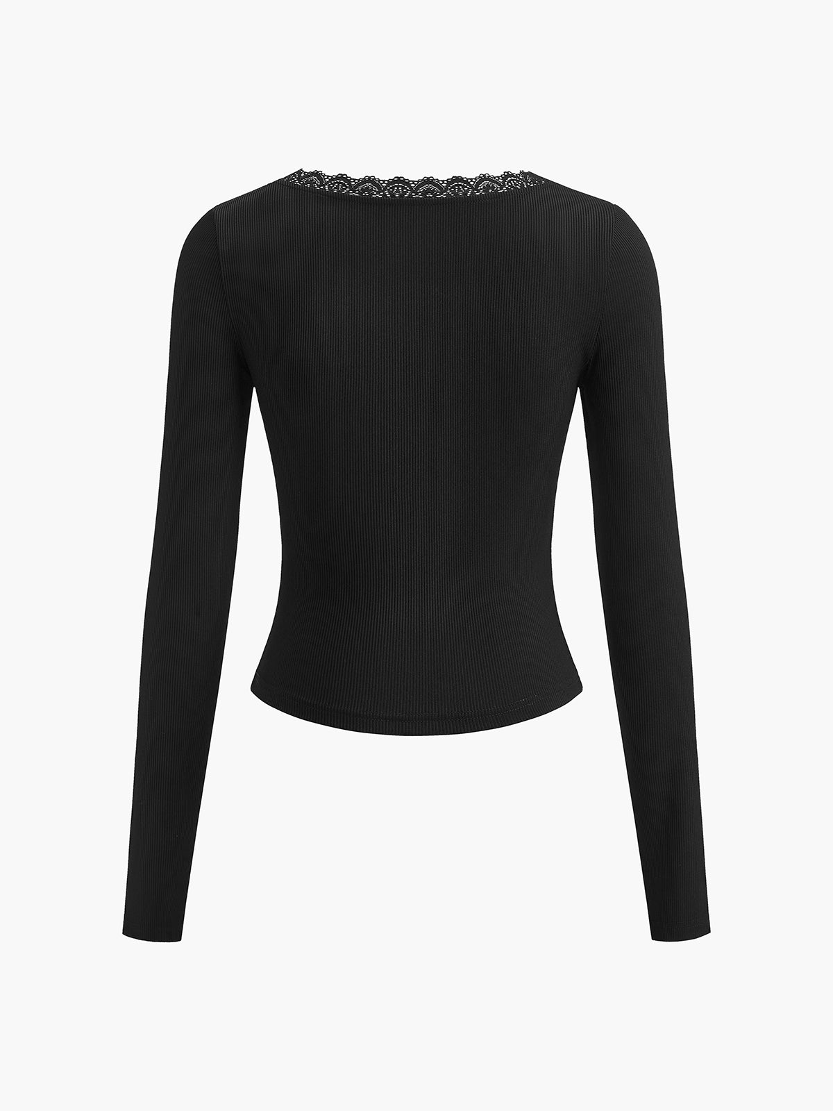 Colette – Schwarzes Langarm Crop T-shirt 6