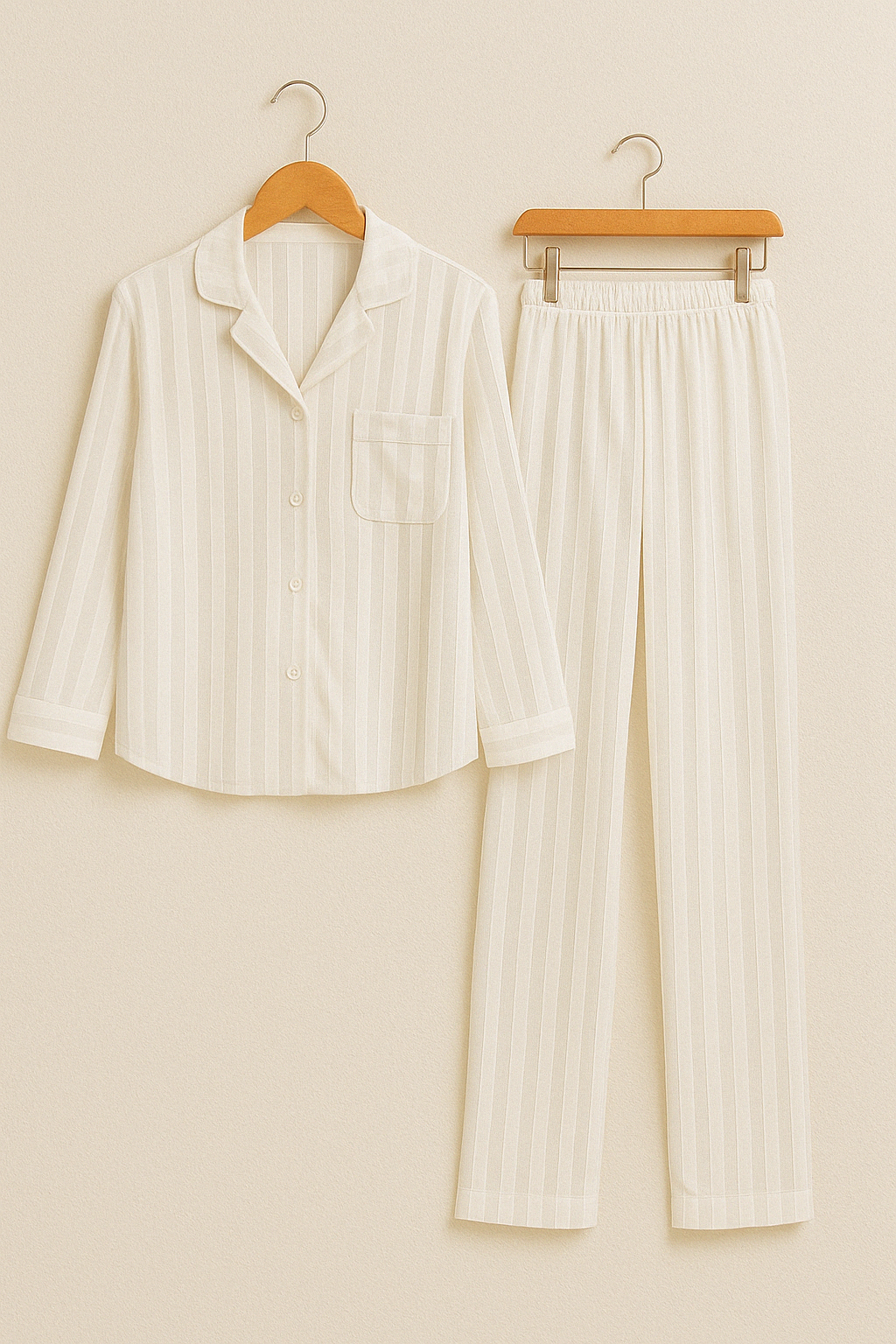 Variant image for Damen Pyjama-Set Gestreift Größe M Baumwolle Schlafanzug für Entspannte Nächte-21