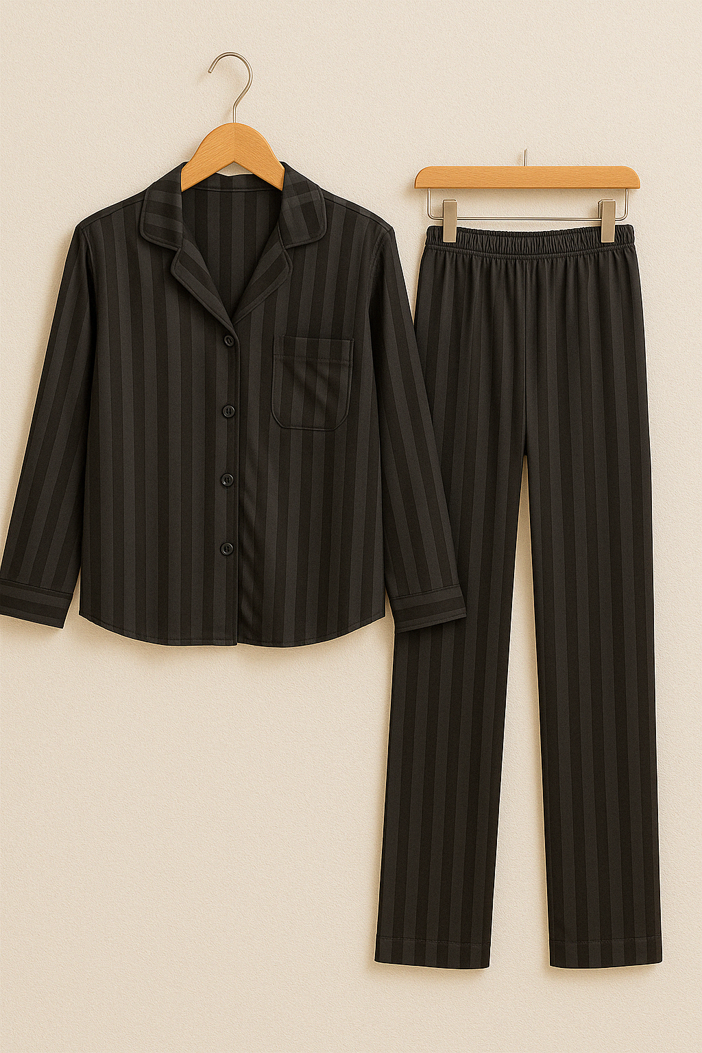 Variant image for Damen Pyjama-Set Gestreift Größe M Baumwolle Schlafanzug für Entspannte Nächte-16
