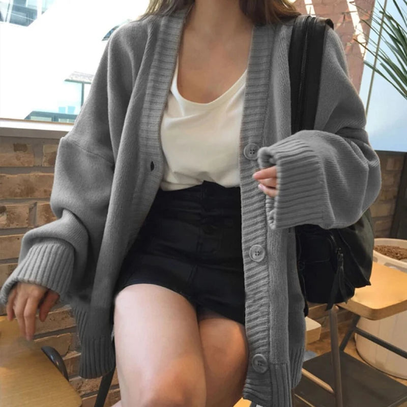 ELENORA CARDIGAN – OVERSIZE STRICKJACKE MARINEBLAU