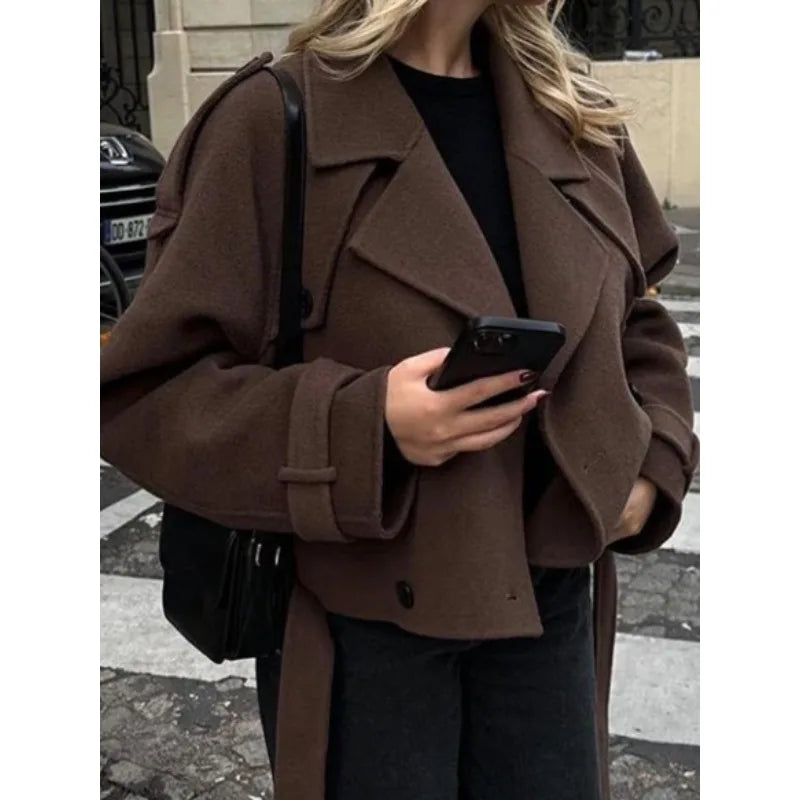 LORENT PEACOAT – KURZMANTEL IN ELEGANTEM BRAUN