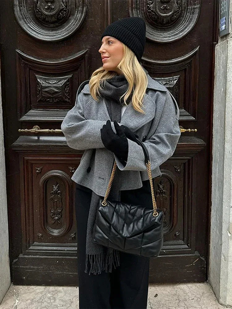 LOUVIERS KURZJACKE AUS WOLLMIX MIT KNOPFDETAILS