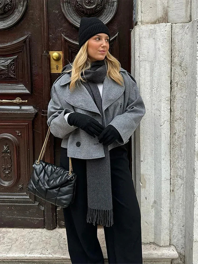 LOUVIERS KURZJACKE AUS WOLLMIX MIT KNOPFDETAILS