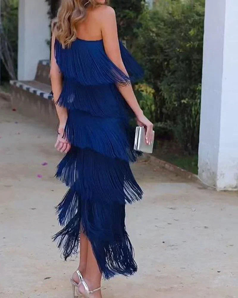 FranjaLux™ – Elegantes Damenkleid mit stilvollen Fransen 3
