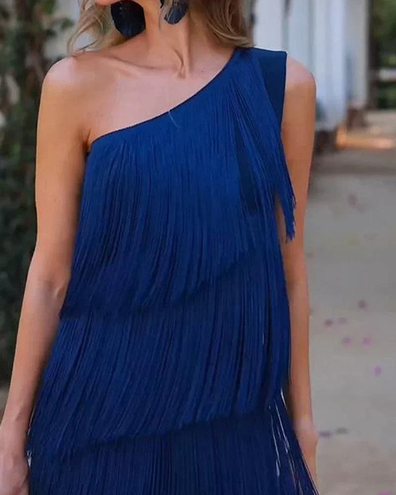 FranjaLux™ – Elegantes Damenkleid mit stilvollen Fransen 4