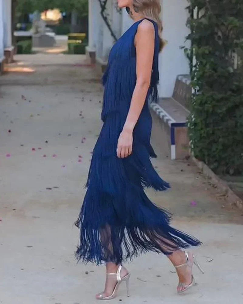 FranjaLux™ – Elegantes Damenkleid mit stilvollen Fransen 5