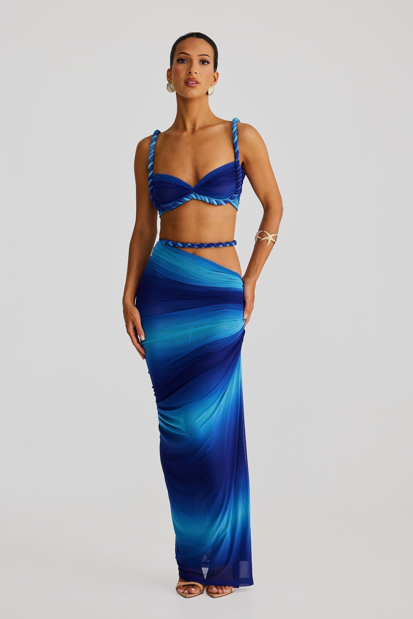 Variant image for Damen Sommerkleid Elfenbein Größe M Stretch-Polyester Zweiteiliges Kleid-Set-10