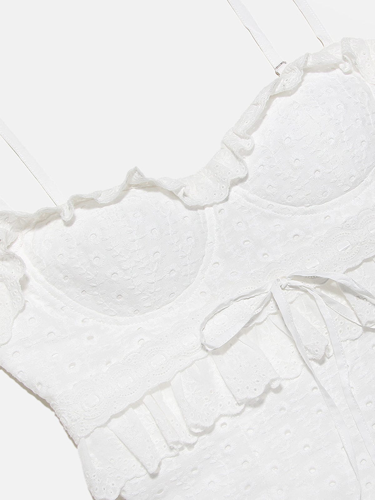SALOMÉ MAXIKLEID – ROMANTISCHES SPITZEN KLEID MIT RÜSCHEN-DETAILS FÜR DAMEN