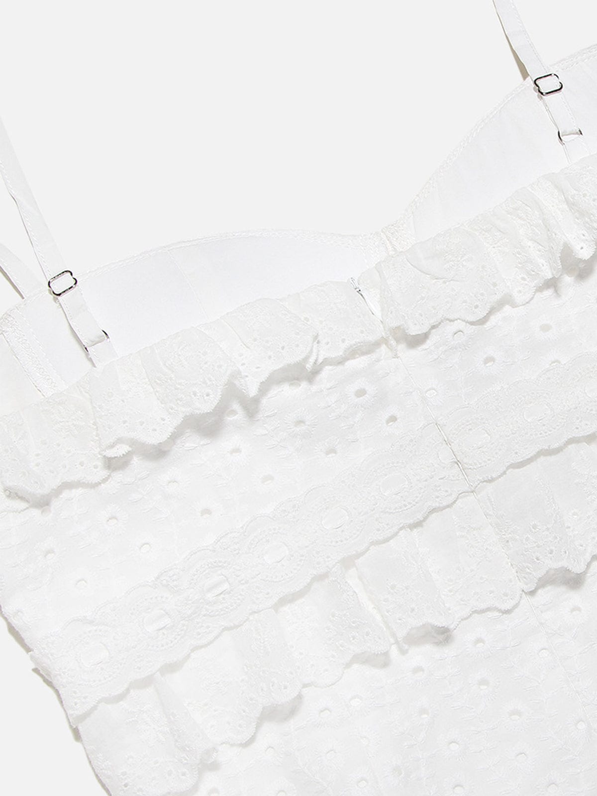 SALOMÉ MAXIKLEID – ROMANTISCHES SPITZEN KLEID MIT RÜSCHEN-DETAILS FÜR DAMEN