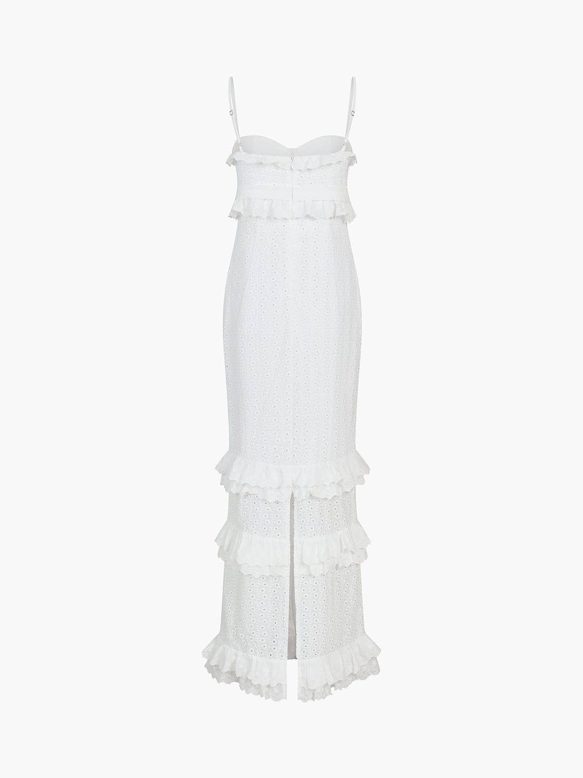 SALOMÉ MAXIKLEID – ROMANTISCHES SPITZEN KLEID MIT RÜSCHEN-DETAILS FÜR DAMEN