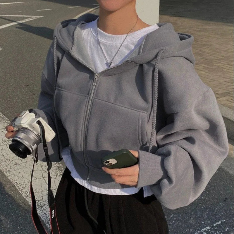 LILOU ZIP-HOODIE – OVERSIZE MIT KAPUZE UND KANGAROOTASCHE