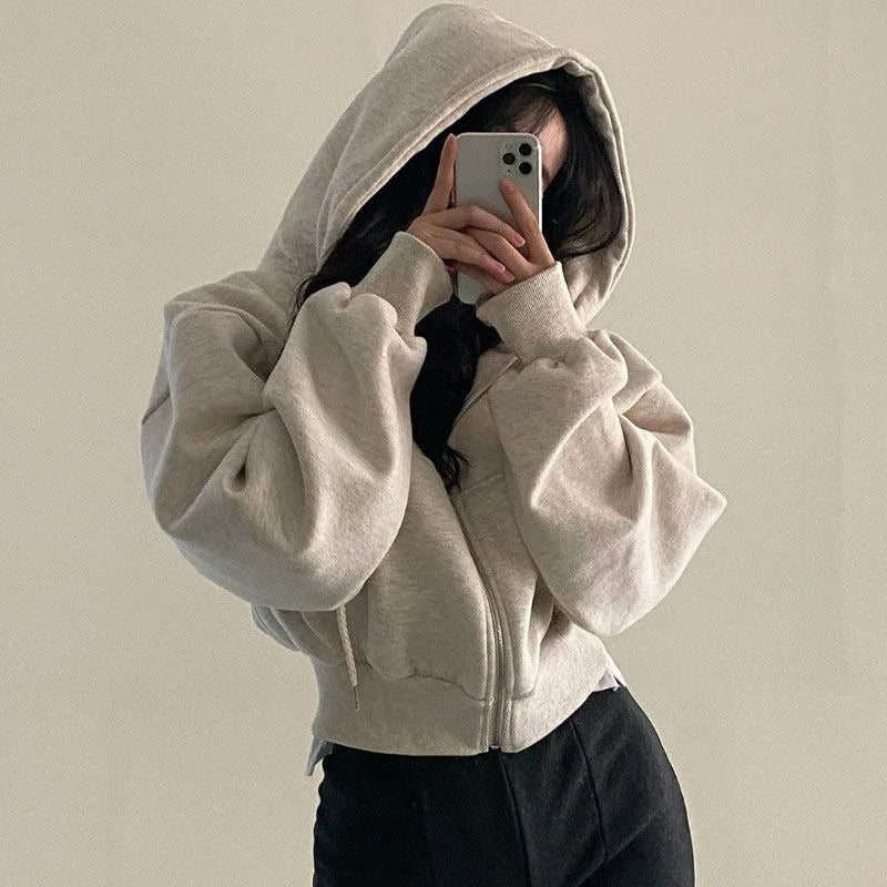 LILOU ZIP-HOODIE – OVERSIZE MIT KAPUZE UND KANGAROOTASCHE