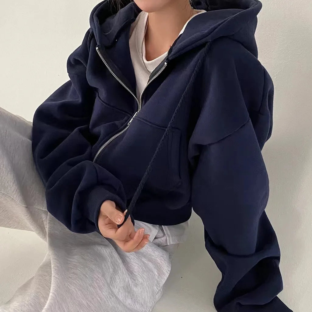 LILOU ZIP-HOODIE – OVERSIZE MIT KAPUZE UND KANGAROOTASCHE