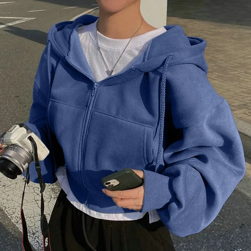 LILOU ZIP-HOODIE – OVERSIZE MIT KAPUZE UND KANGAROOTASCHE