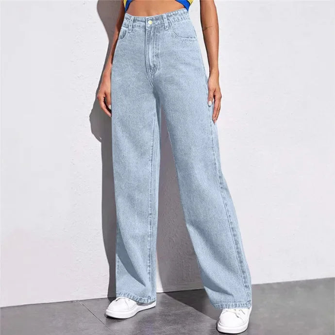 LEORA HIGH-WAIST JEANS – WEITE DAMENJEANS MIT GERADEM BEIN