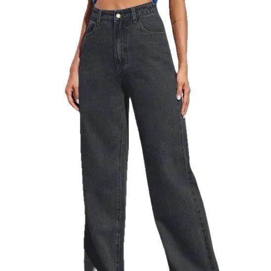 LEORA HIGH-WAIST JEANS – WEITE DAMENJEANS MIT GERADEM BEIN