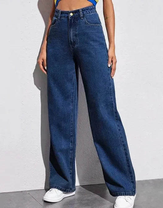 LEORA HIGH-WAIST JEANS – WEITE DAMENJEANS MIT GERADEM BEIN