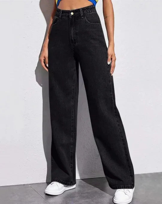 LEORA HIGH-WAIST JEANS – WEITE DAMENJEANS MIT GERADEM BEIN