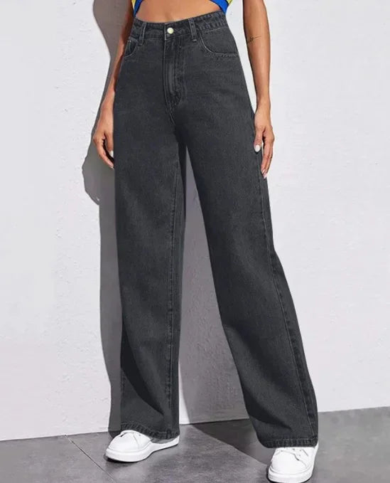 LEORA HIGH-WAIST JEANS – WEITE DAMENJEANS MIT GERADEM BEIN