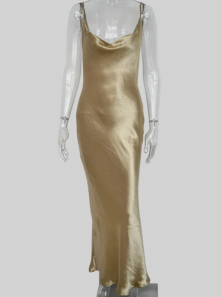 Julissa mo sexy Spaghetti -Riemen Rückenless Maxi Kleid Frauen Satin Satin Schnürung Trompete Abendkleid Elegante Bodycon Party Kleider 2024 5