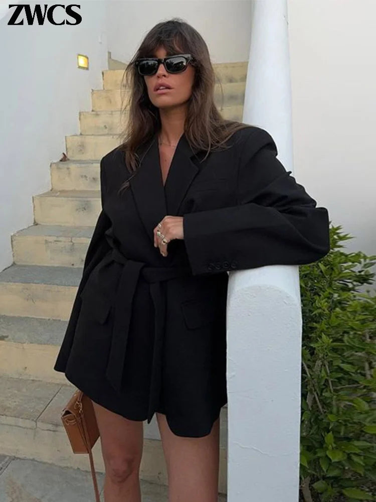 ALMERIA BLAZER – ELEGANTER TAILLENBLAZER MIT GÜRTEL FÜR DAMEN