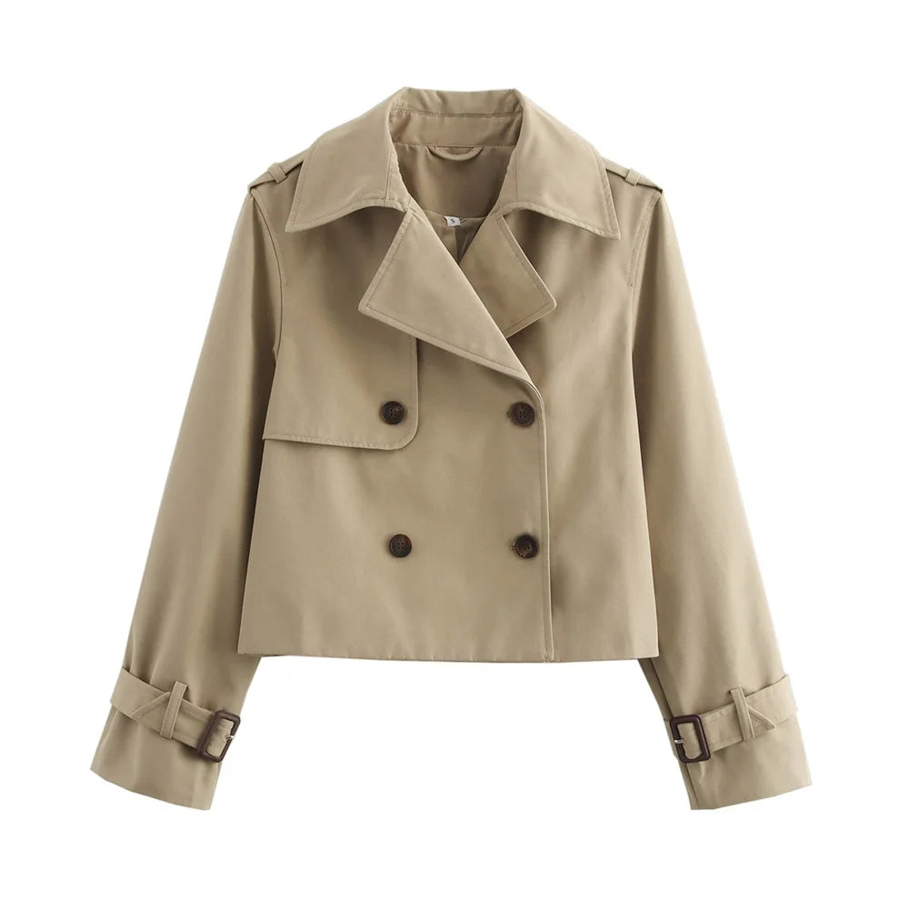 OSORIA CROPPED TRENCHJACKE MIT DOPPELKNOPF-VERSCHLUSS