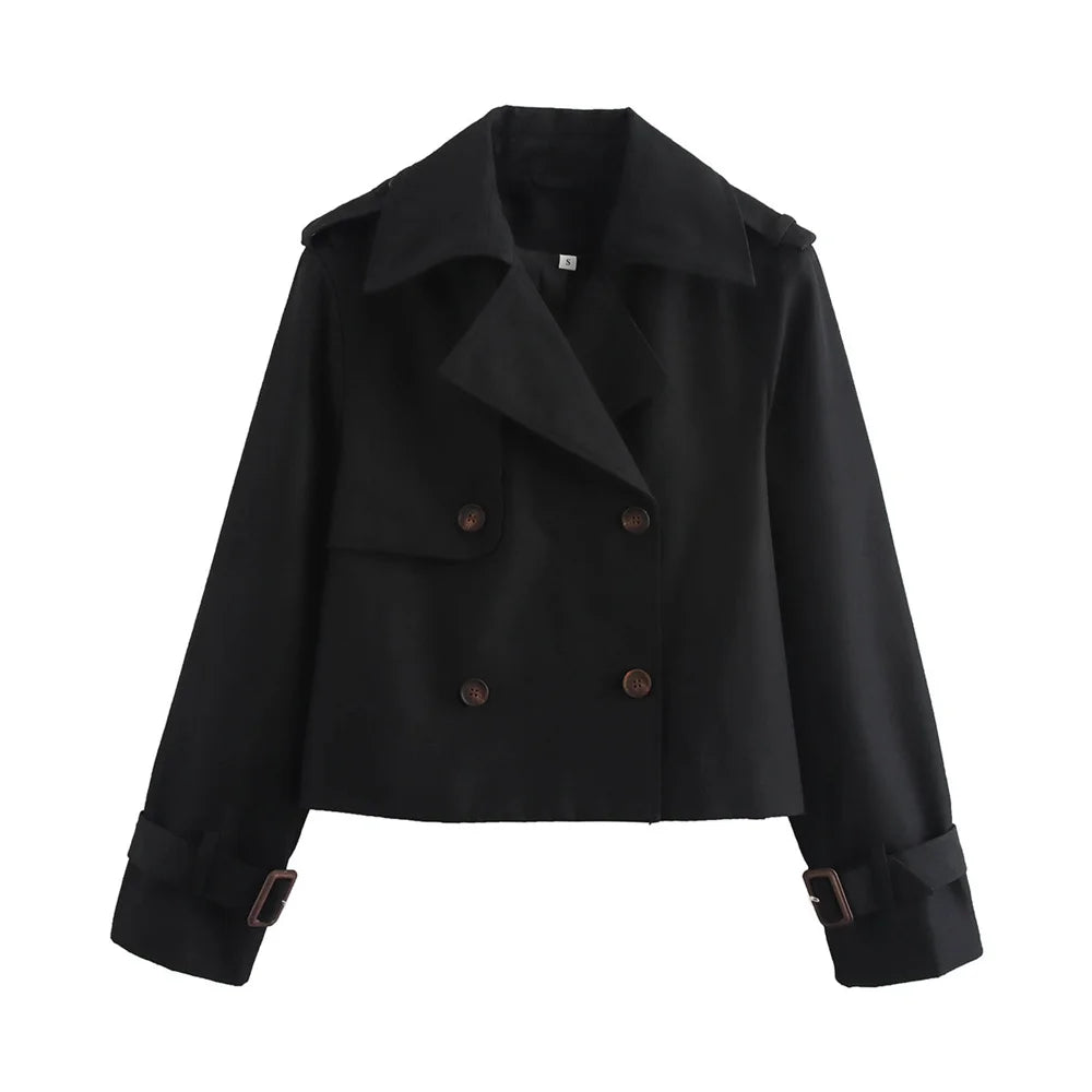 OSORIA CROPPED TRENCHJACKE MIT DOPPELKNOPF-VERSCHLUSS