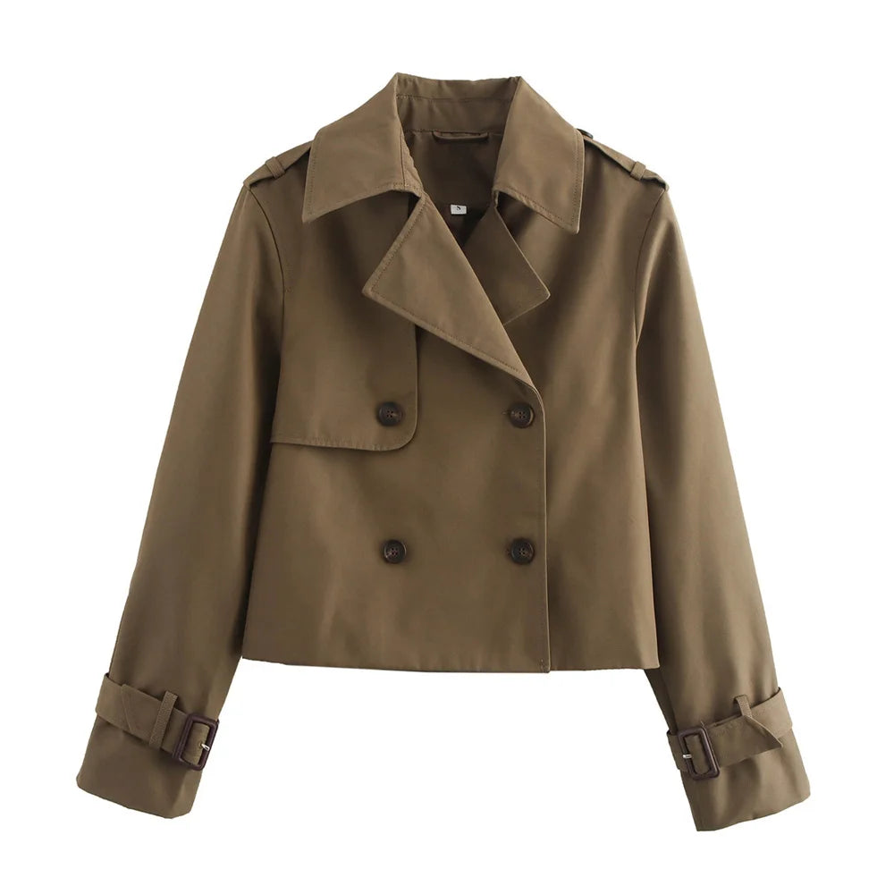 OSORIA CROPPED TRENCHJACKE MIT DOPPELKNOPF-VERSCHLUSS