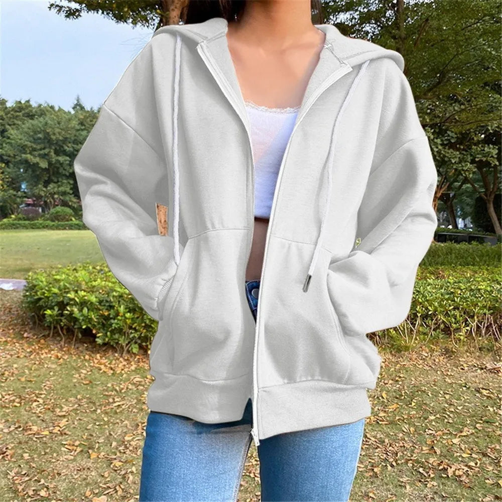 LENA DAMEN HOODIE MIT REISSVERSCHLUSS MODISCHER KAPUZENPULLOVER FÜR FRAUEN WEICHER SAMT IDEAL FÜR ALLTAG UND FREIZEIT