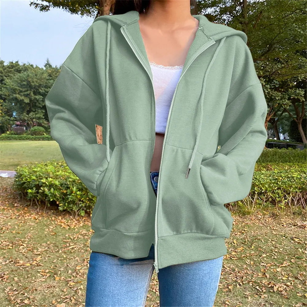 LENA DAMEN HOODIE MIT REISSVERSCHLUSS MODISCHER KAPUZENPULLOVER FÜR FRAUEN WEICHER SAMT IDEAL FÜR ALLTAG UND FREIZEIT