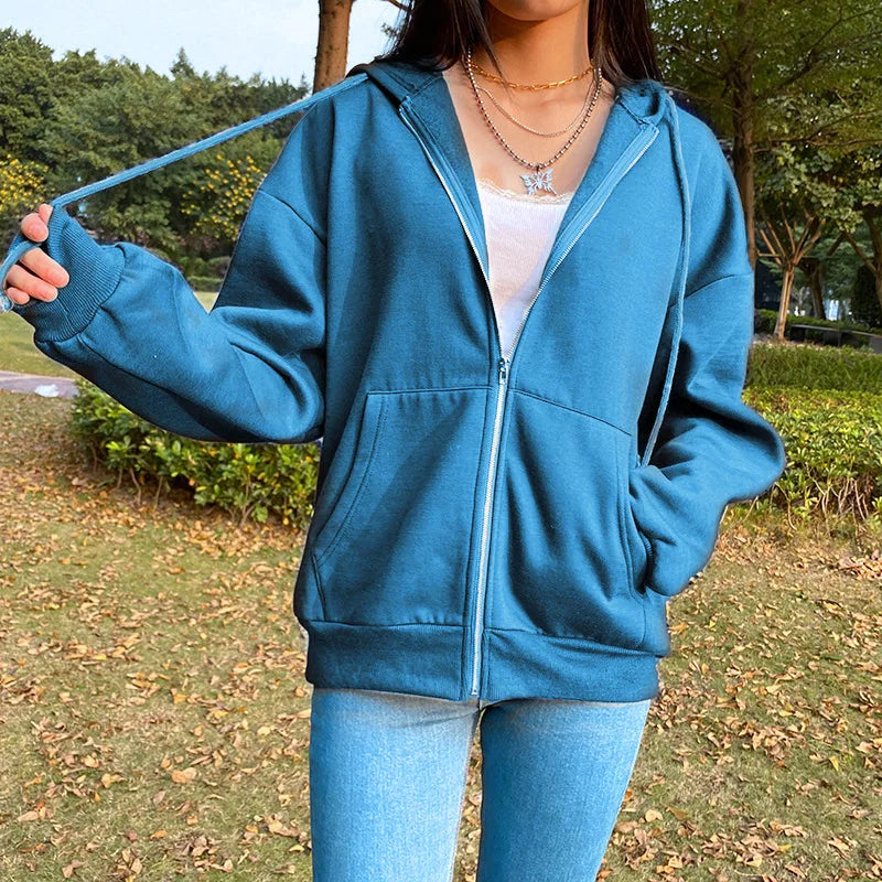 LENA DAMEN HOODIE MIT REISSVERSCHLUSS MODISCHER KAPUZENPULLOVER FÜR FRAUEN WEICHER SAMT IDEAL FÜR ALLTAG UND FREIZEIT