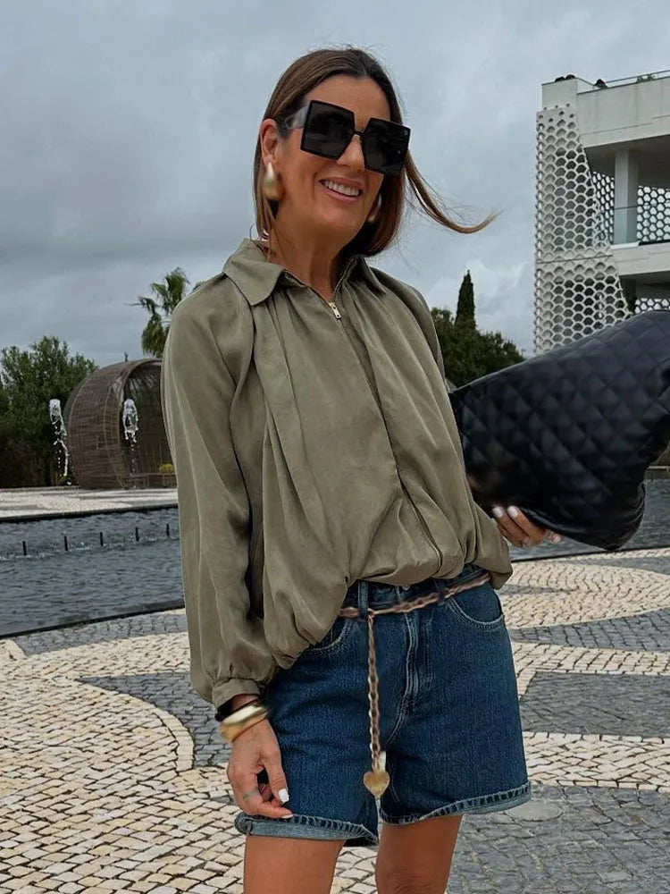 RAYA ÜBERGANGSJACKE MIT REISSVERSCHLUSS UND LEICHTEM STOFF