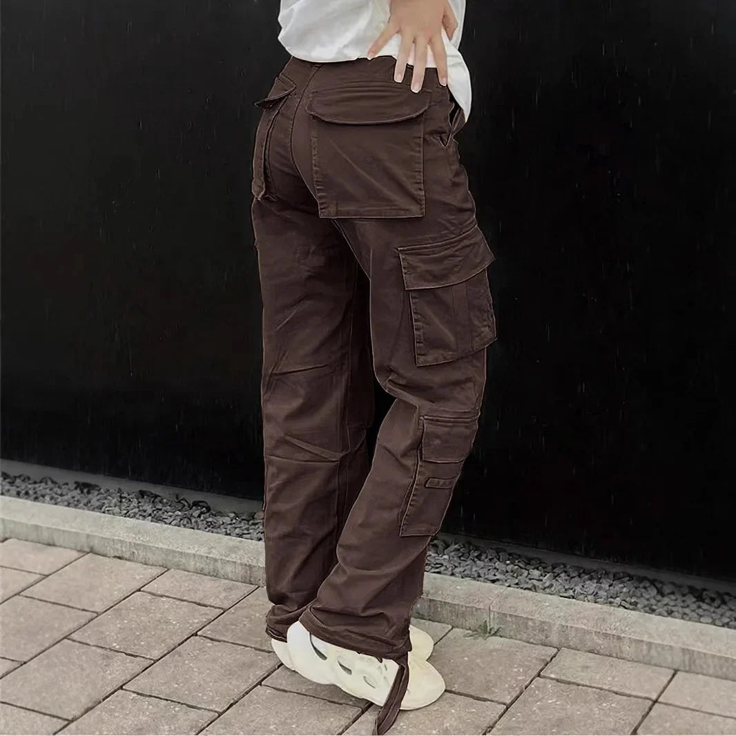 DAKOTA CARGOHOSE MIT HOHEM BUND UND STRAIGHT FIT FÜR DAMEN