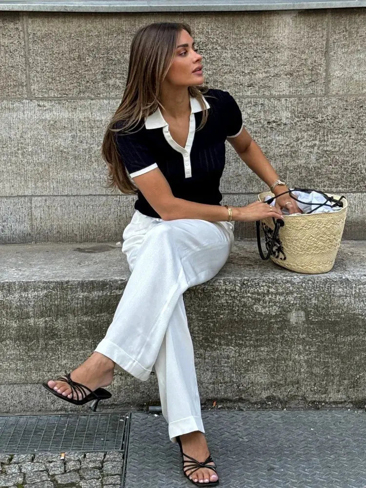 Laura | Stylish Strick Polo Shirt mit Kragen in Slim Fit 2